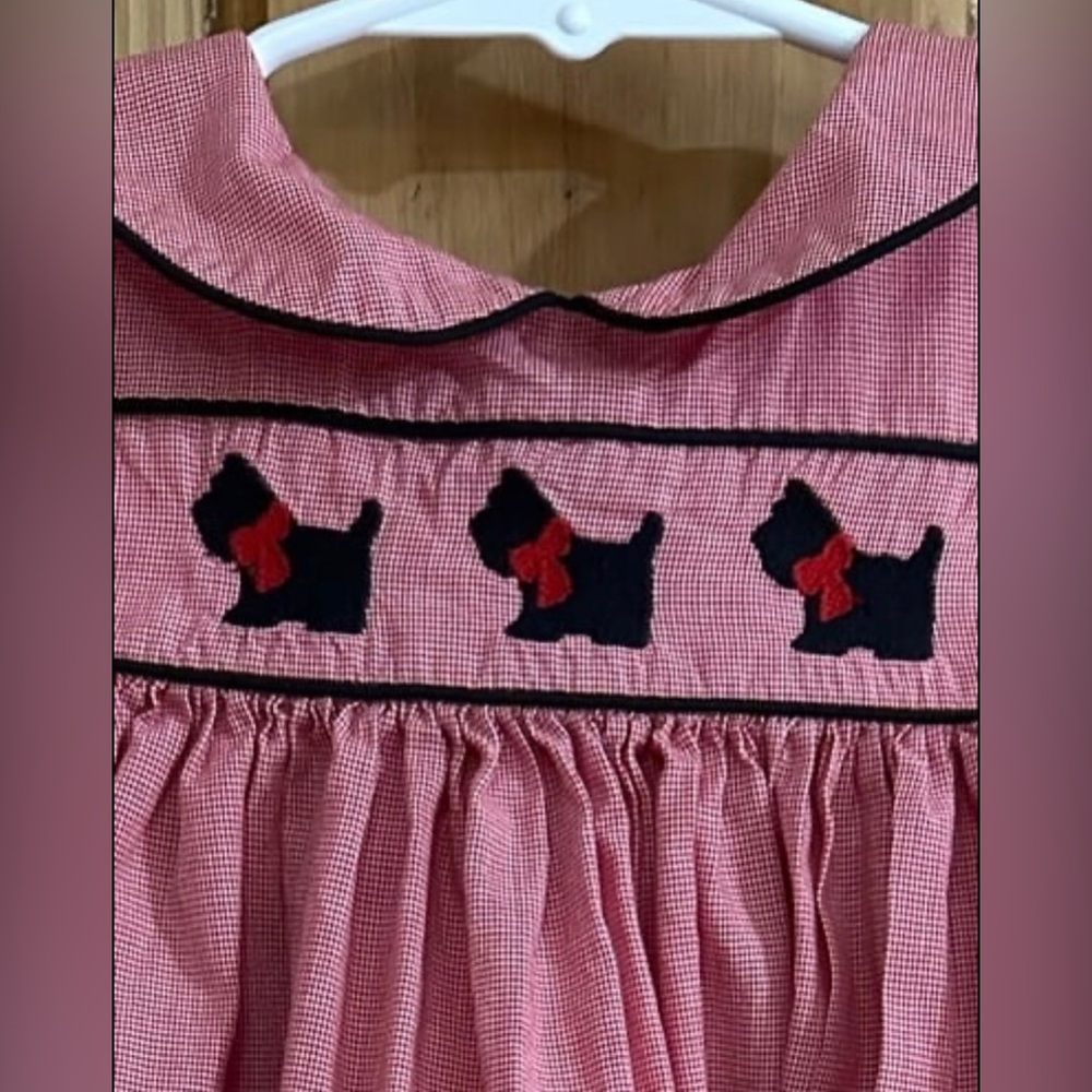 Beaux et Belles Red Gingham 12M Dog Dress